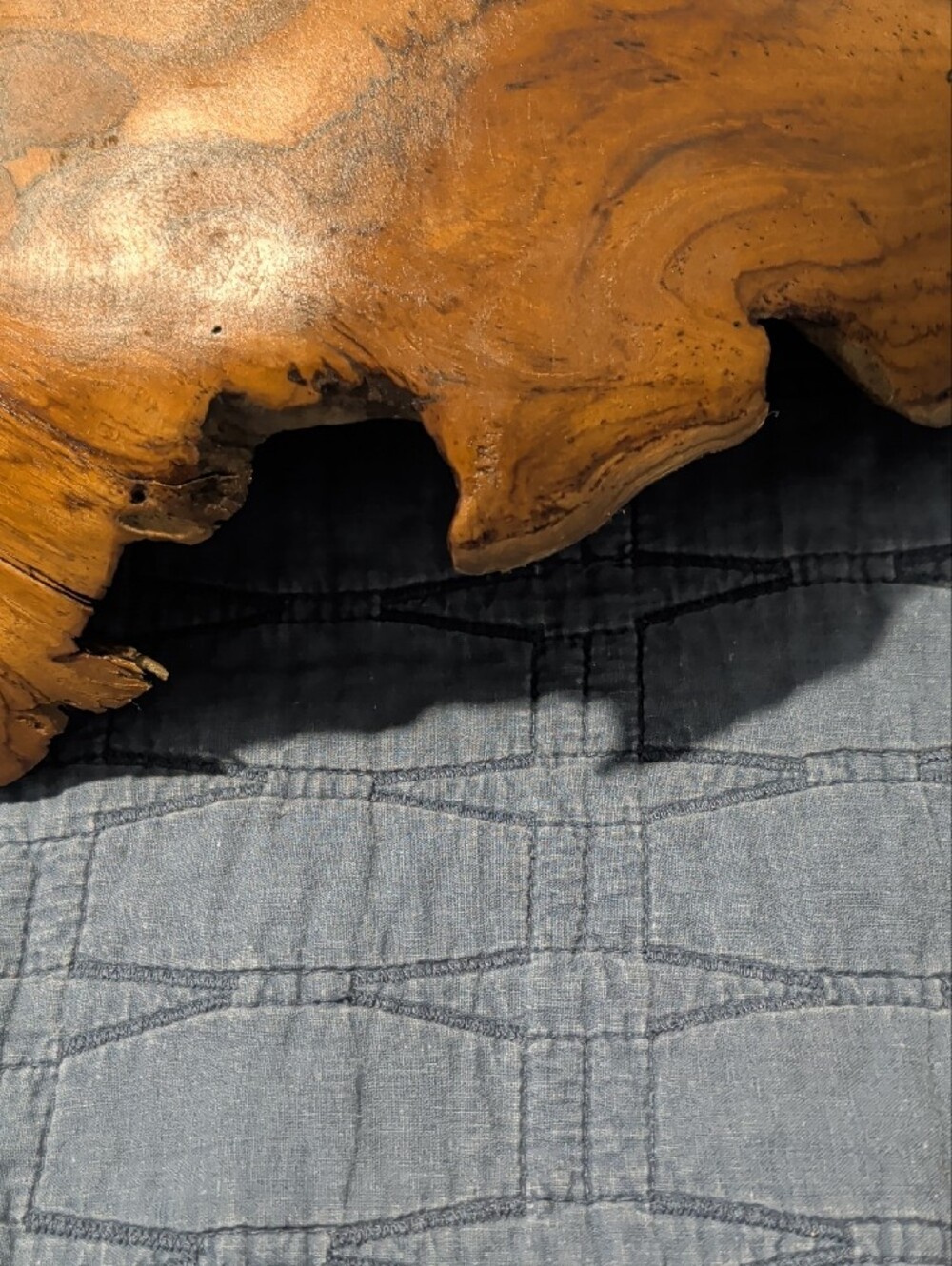 Live Edge Teak Wood Bowl - Warm Honey Brown - Picture 7 of 10